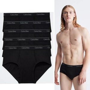 New CALVIN KLEIN Mens Cotton Classics 7-Pack Brief in Black size Small